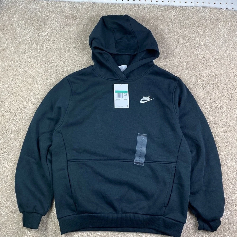 Nike Kids Sportswear Pullover Hoodie Black Fleece FD3000-010 XL
